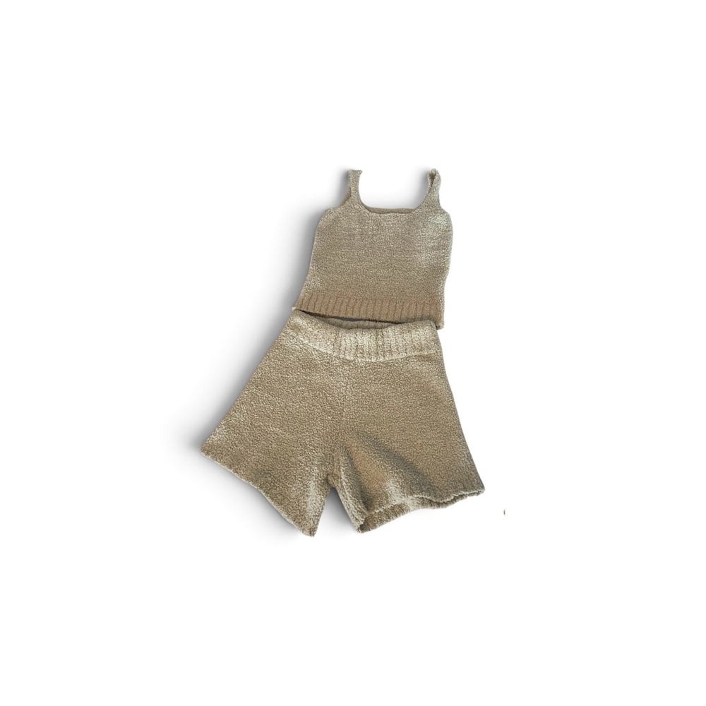 Skims Lounge Relax Cozy Knit Tank Top Shorts Set Small Medium